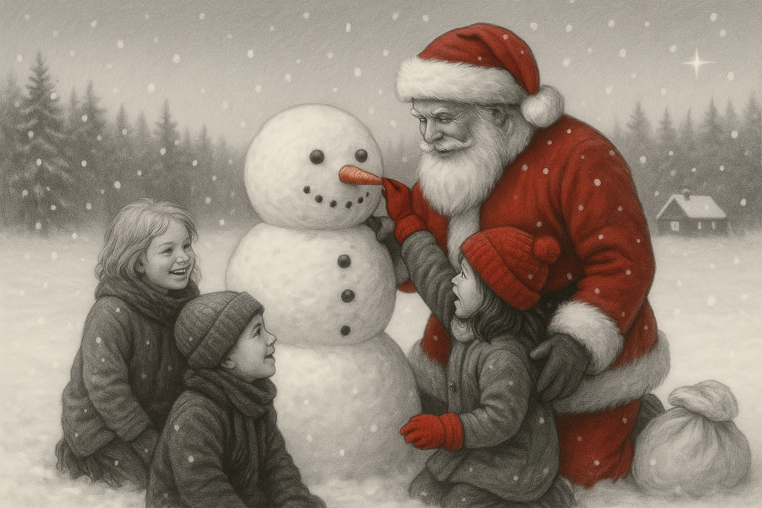 Generative Winter- und Weihnachtsillustration